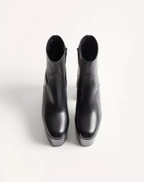 Fawcette Platform Ankle Boot In Stretch Nappa 120Mm