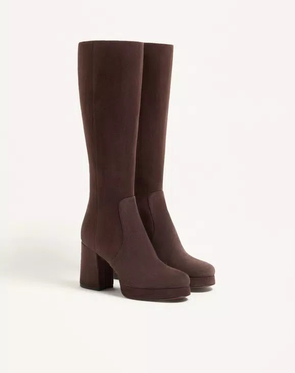 Fawcette Platform Boot In Crust Leather 90Mm