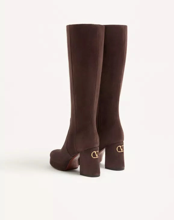 Fawcette Platform Boot In Crust Leather 90Mm