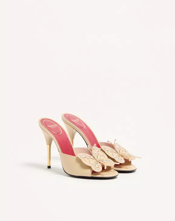 Flutterby Kidskin Slide Sandal with Butterfly Detail 105mm