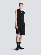 Embroidered Balmain Paris tank top RUNWAY DELUXE
