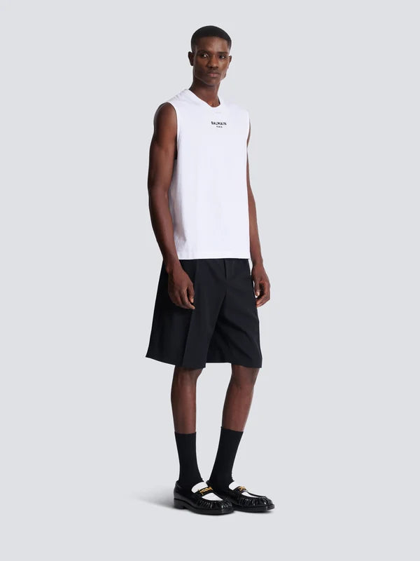 Embroidered Balmain Paris tank top RUNWAY DELUXE