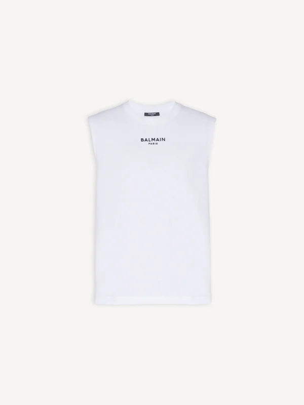 Embroidered Balmain Paris tank top RUNWAY DELUXE