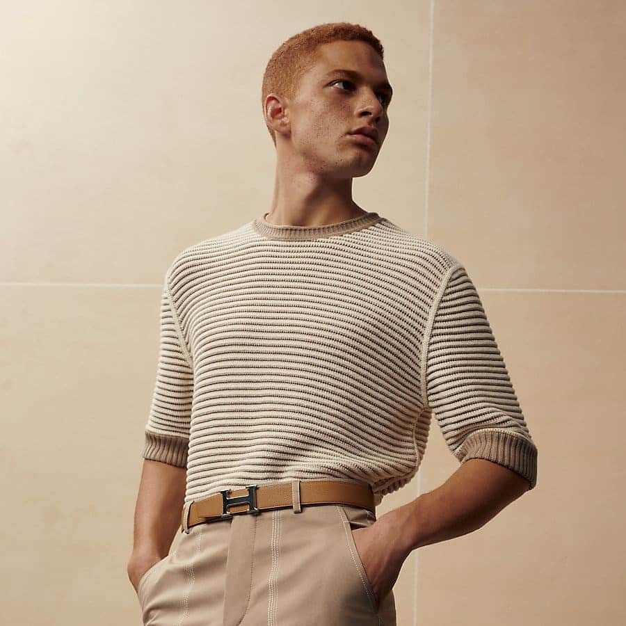 Hermès belt buckle &amp; Reversible leather strap 32 mm