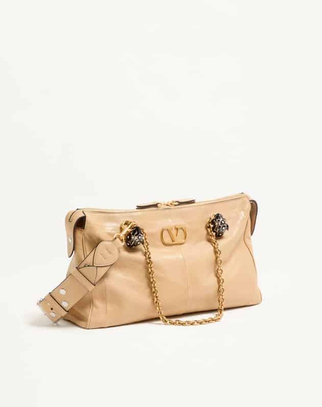 Valentino Garavani Panthea Shoulder Bag In Nappa Leather With Chevron Pattern