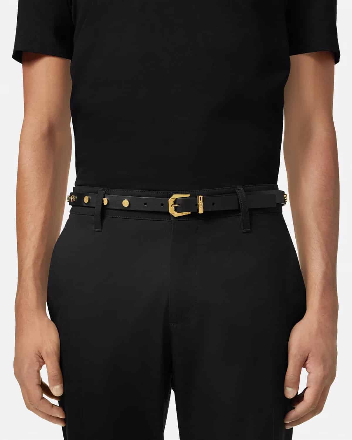 Versace Greca Buckle Leather Belt