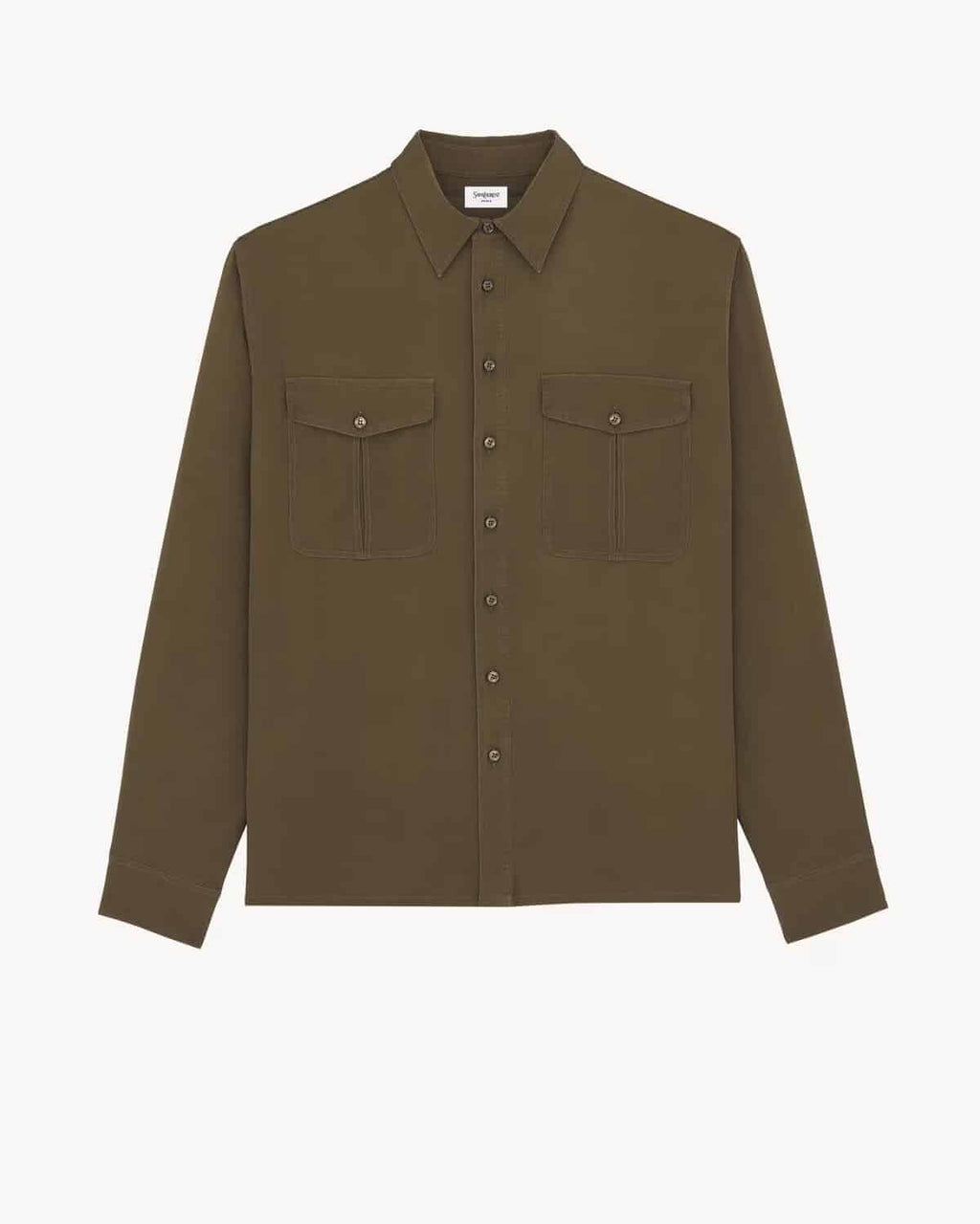SHIRT IN SILK SATIN-BACK CREPE KAKI