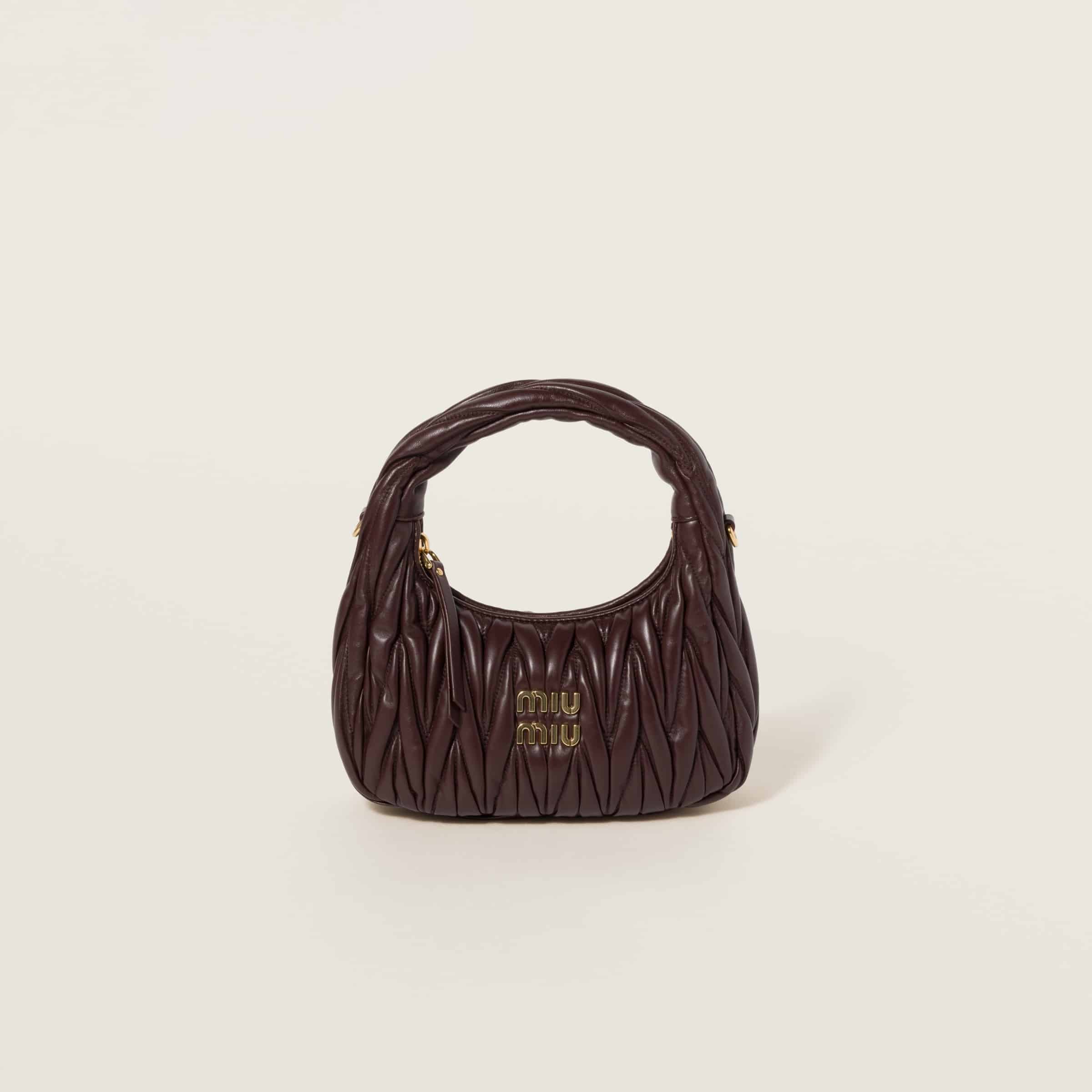 Wander matelassé nappa leather hobo bag