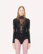 Jersey Bodysuit With Lace RUNWAY DELUXE