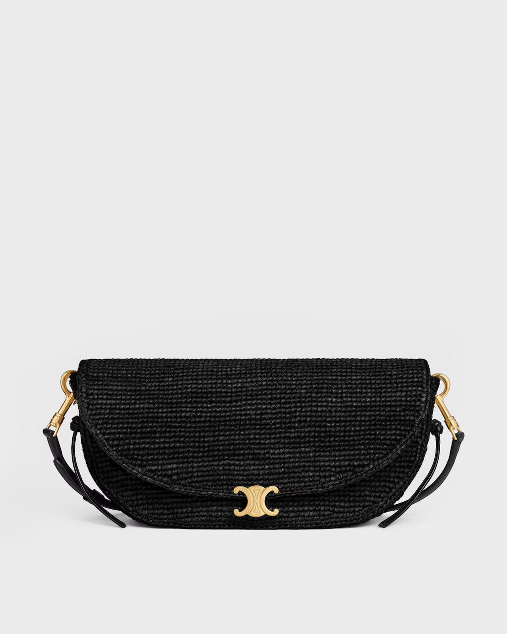 SOFT TRIOMPHE LITTLE HALFMOON IN Raffia and lambskin