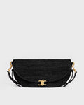 SOFT TRIOMPHE LITTLE HALFMOON IN Raffia and lambskin