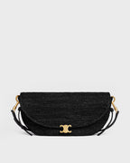 SOFT TRIOMPHE LITTLE HALFMOON IN Raffia and lambskin