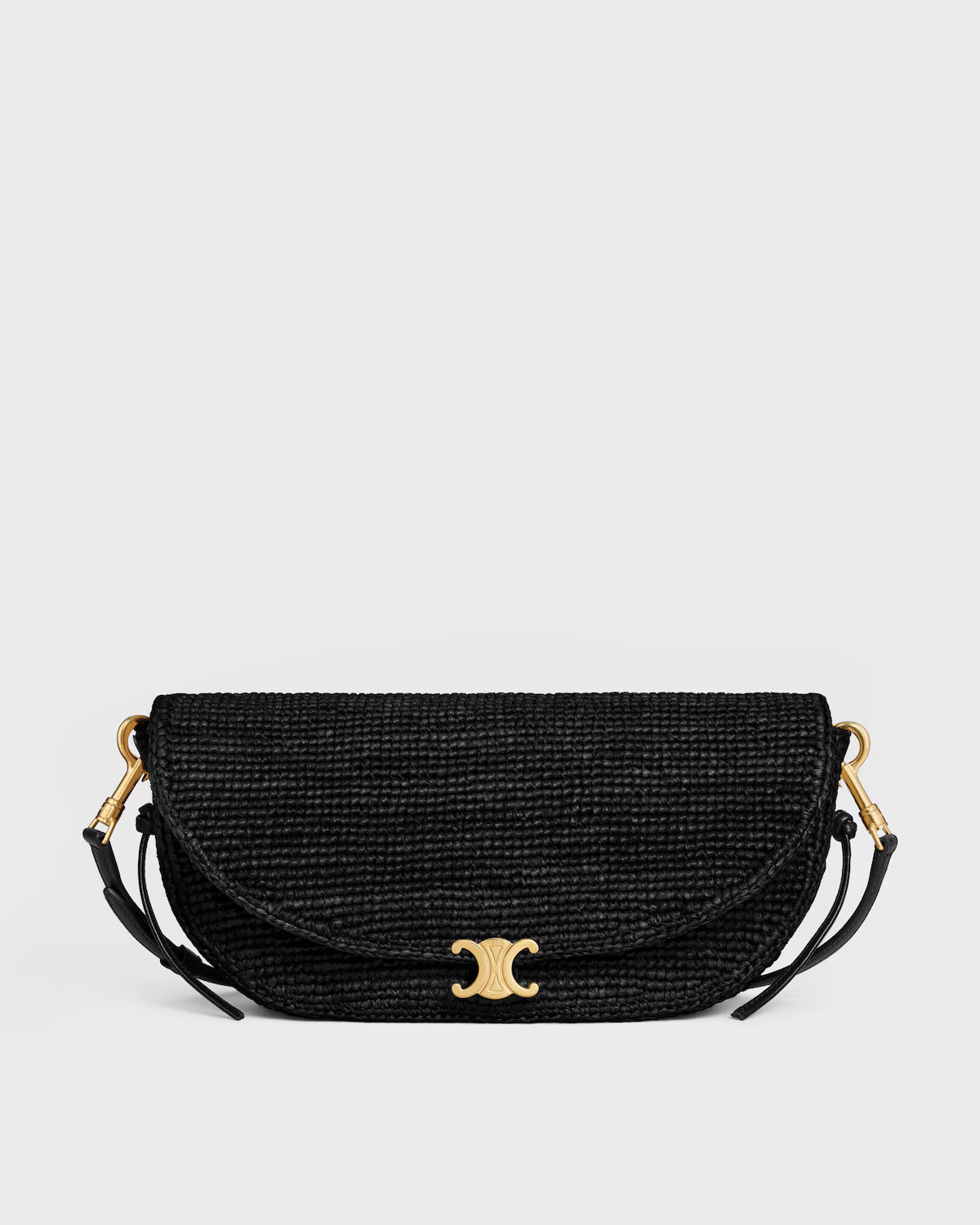 SOFT TRIOMPHE LITTLE HALFMOON IN Raffia and lambskin