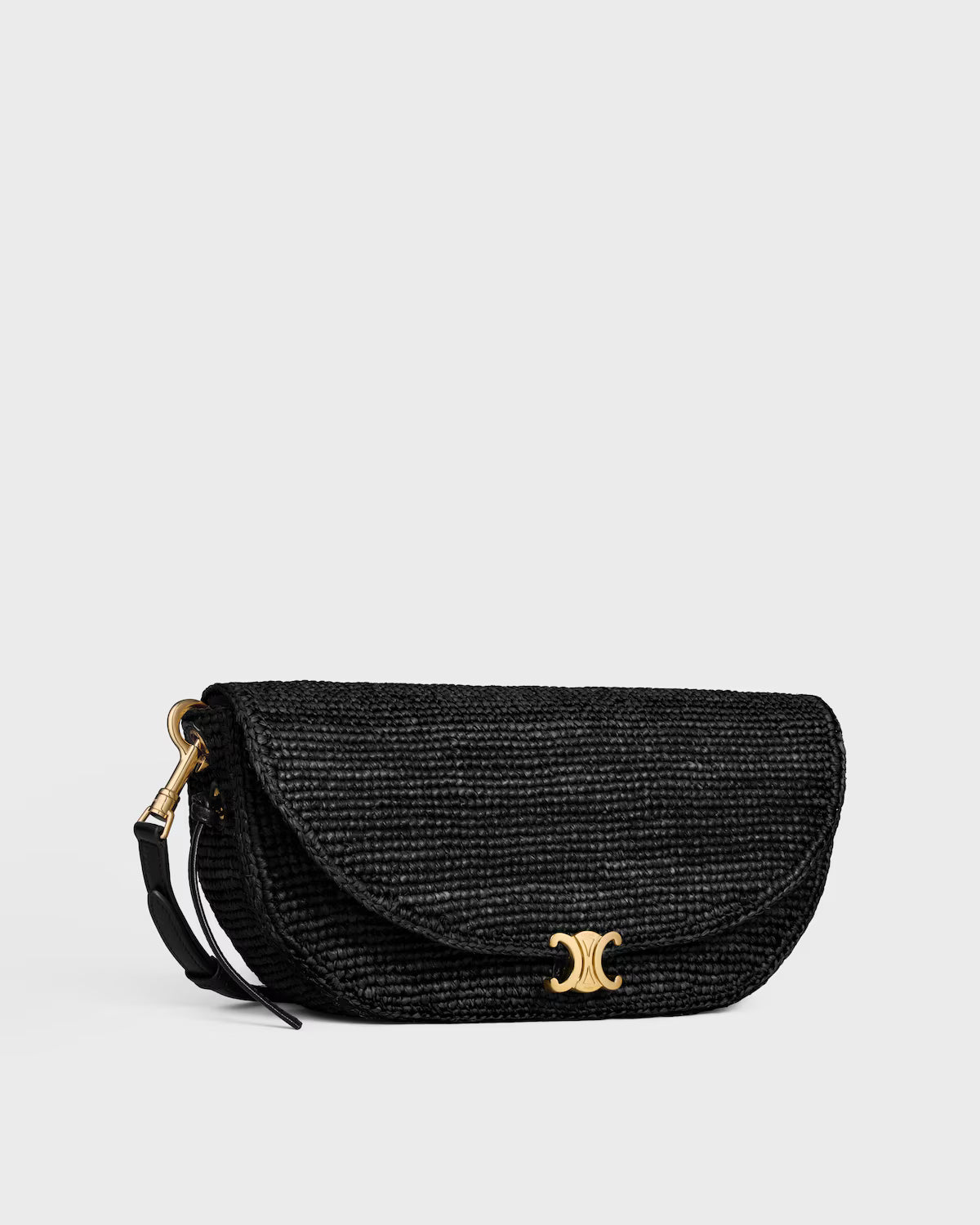 SOFT TRIOMPHE LITTLE HALFMOON IN Raffia and lambskin