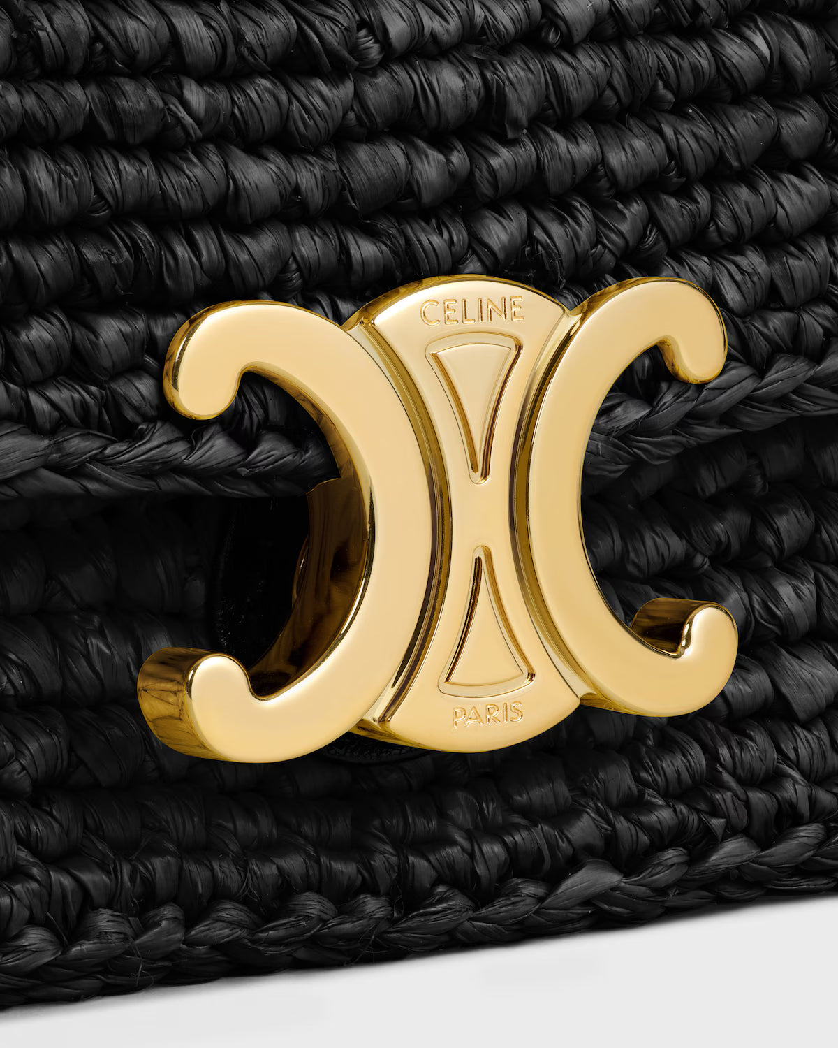 SOFT TRIOMPHE LITTLE HALFMOON IN Raffia and lambskin