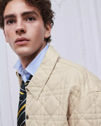 Cannage Overshirt with Leather Dior Patch Beige Cotton RUNWAY DELUXE
