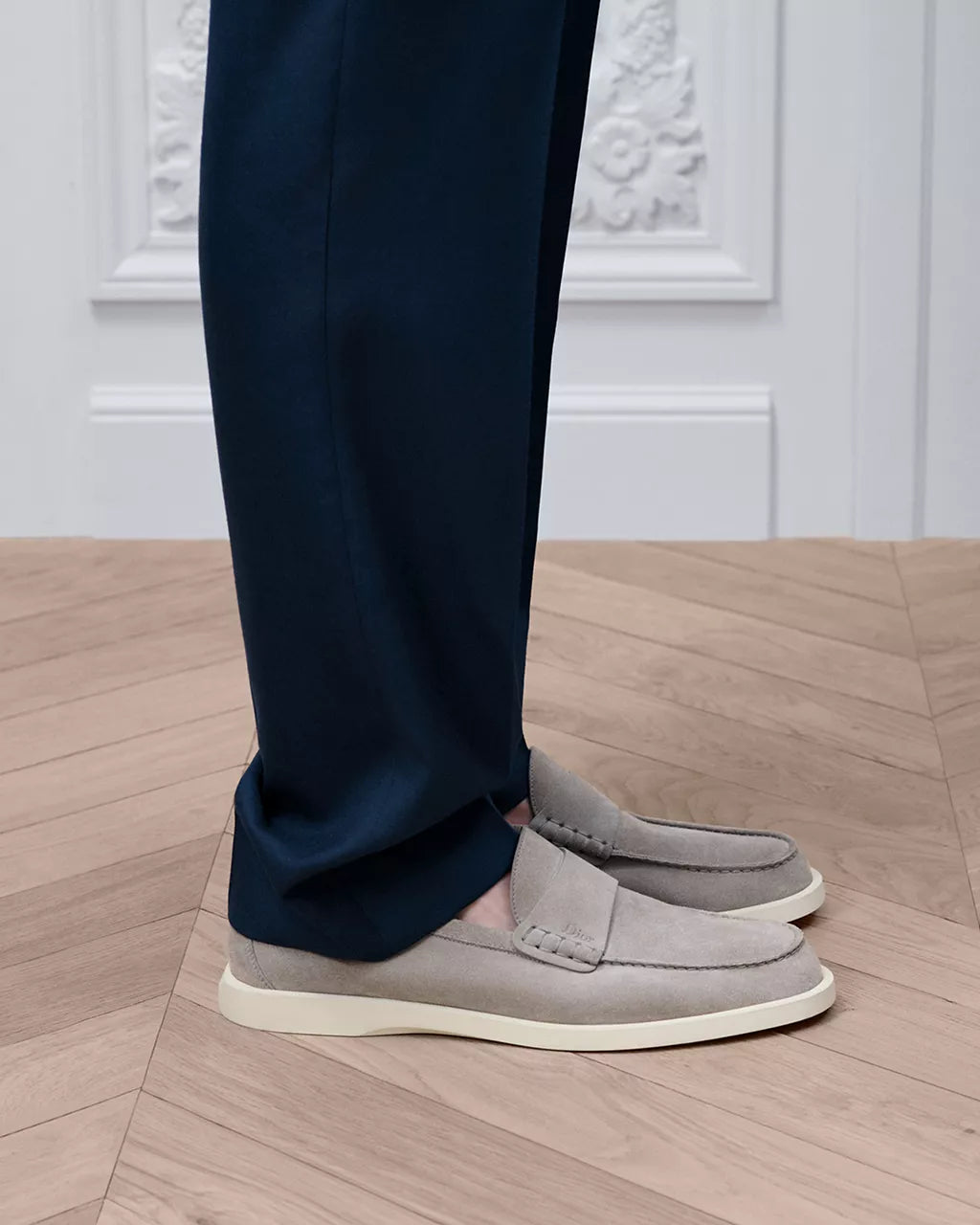 Dior Granville Loafer Gray Suede Calfskin RUNWAY DELUXE