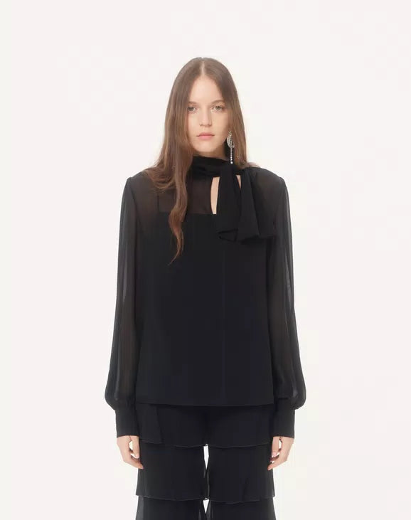Light Georgette Top With Scarf RUNWAY DELUXE