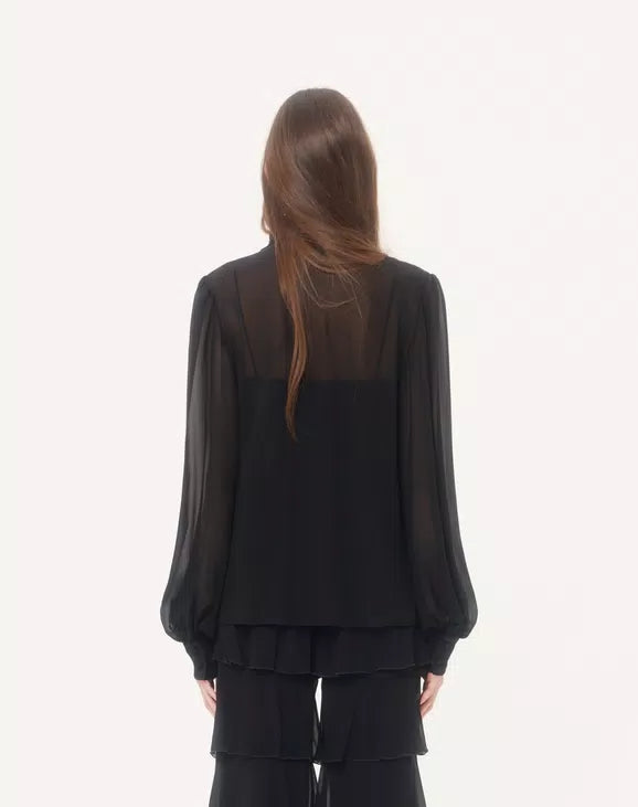 Light Georgette Top With Scarf RUNWAY DELUXE