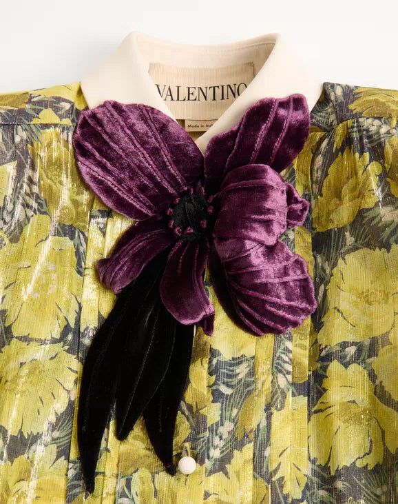 Lurex Shirt With Après L'Hiver Poppies Print