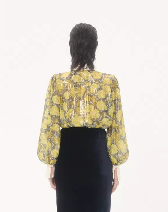 Lurex Shirt With Après L'Hiver Poppies Print