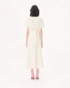 Midi Dress In Fleurs À Jours Cotton