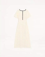 Midi Dress In Fleurs À Jours Cotton