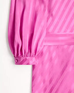 Midi Dress In Shiny-Matte Jacquard With Logo-Stripe