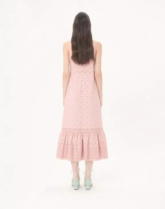 Midi Dress In Sangallo With Fleur A Jours Margheritine
