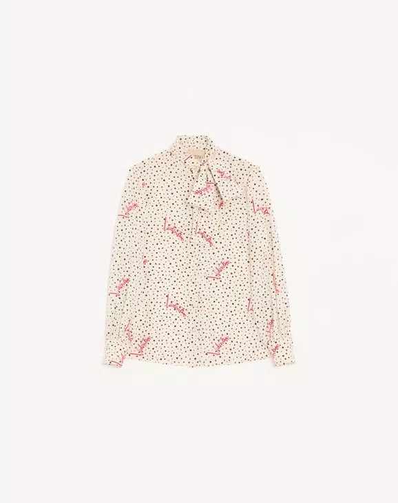Plus De Pois Crepe De Chine Bubble Shirt