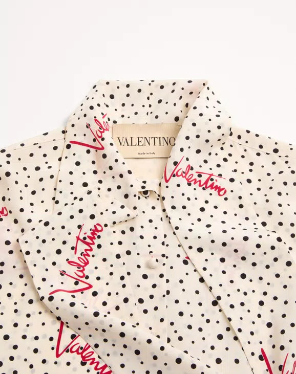 Plus De Pois Crepe De Chine Bubble Shirt