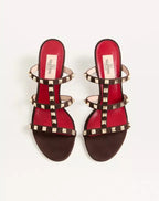 Rockstud Slide Sandal In Suede 60Mm