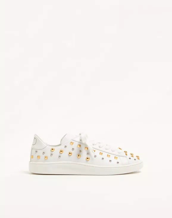 Royco Trainer In Nappa Calfskin With Stud Detail