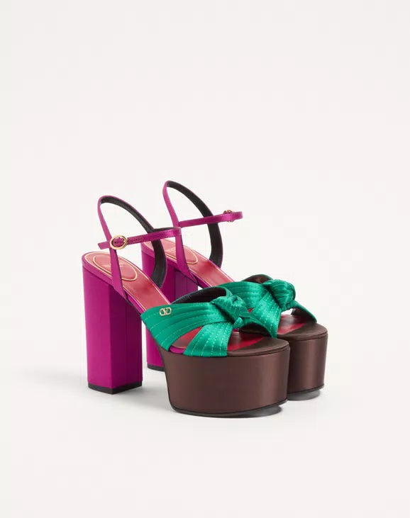 Sandal with Crasher Platform In Satin 125mm
