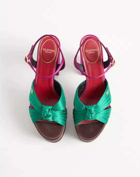 Sandal with Crasher Platform In Satin 125mm