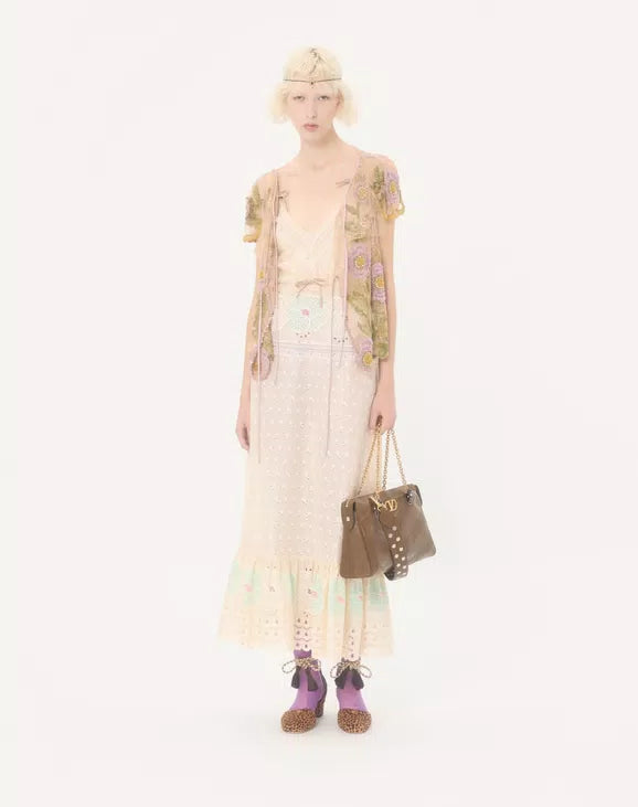 Sangallo Midi Dress With Fleur A Jours Fiori