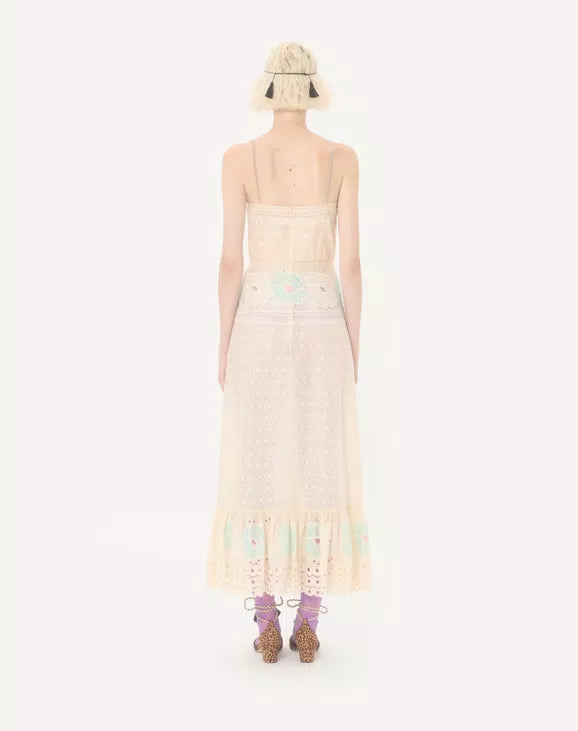 Sangallo Midi Dress With Fleur A Jours Fiori