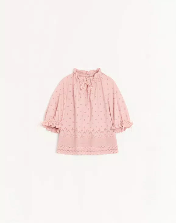 Sangallo Lace Top With Fleurs Ajours Margheritine Pattern