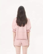 Sangallo Lace Top With Fleurs Ajours Margheritine Pattern