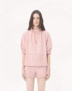 Sangallo Lace Top With Fleurs Ajours Margheritine Pattern