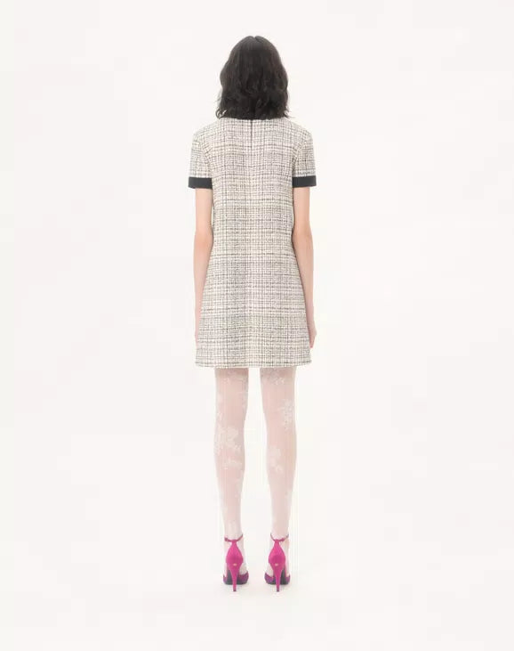 Short Dress In Square Tweed