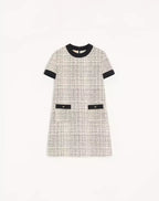 Short Dress In Square Tweed