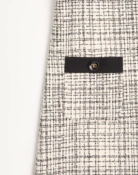Short Dress In Square Tweed