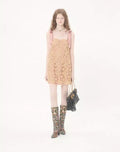 Short Guipure Dress With Fleur A Jours Flower Mix