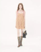 Short Guipure Dress With Fleur A Jours Flower Mix