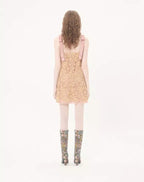 Short Guipure Dress With Fleur A Jours Flower Mix