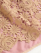 Short Guipure Dress With Fleur A Jours Flower Mix