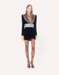 Short Velvet Dress With Lace