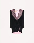Short Velvet Dress With Lace