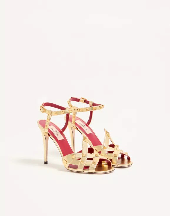 Studdy Sandal In Laminated Nappa Leather 100Mm